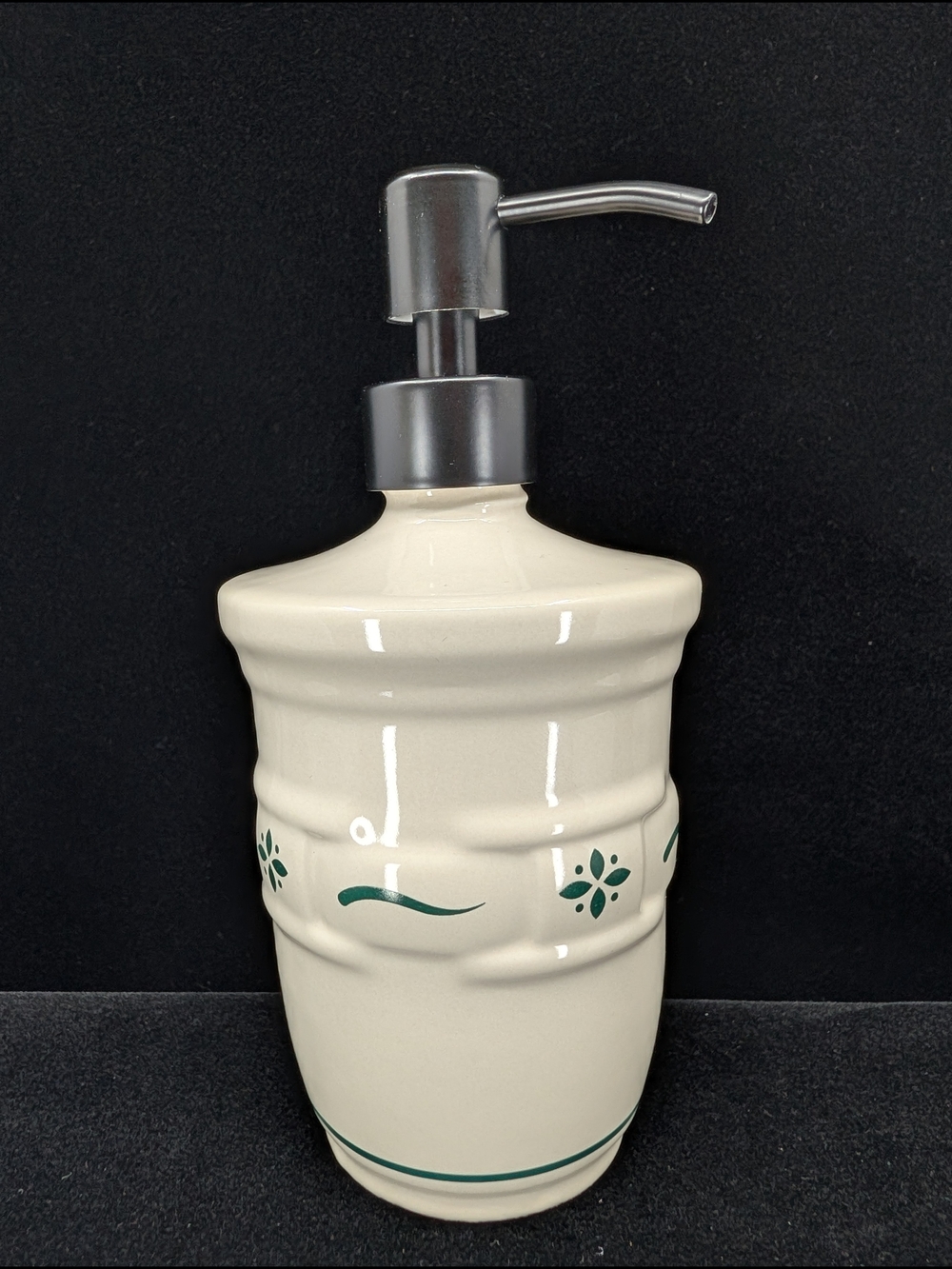 Longaberger Woven Traditions Pottery Soap Dispenser In Heritage Green